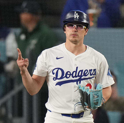 ドジャース対マーリンズ　9回に登板したドジャースのキケ・ヘルナンデス（撮影・菅敏）＝2025年4月29日