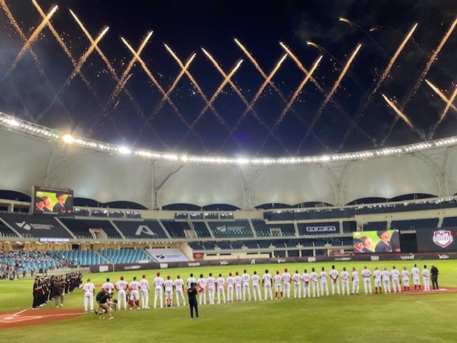 中東と南アジアを拠点とする初のプロ野球リーグ「ベースボール・ユナイテッド」のエキシビション試合