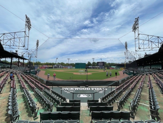 米アラバマ州リックウッドフィールドで初のMLB公式戦、カージナルス－ジャイアンツが行われた（福島良一氏提供）