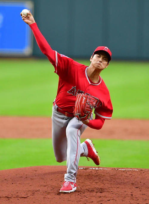 アストロズ対エンゼルス　先発する大谷（撮影・清水貴仁）