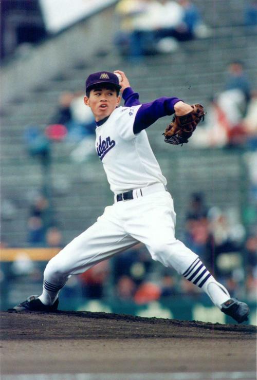 91年3月、センバツで松商学園戦に登板する愛工大名電の鈴木