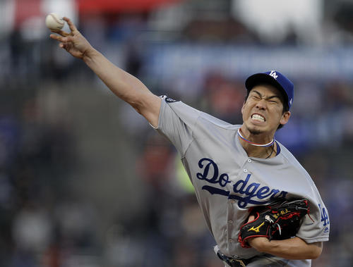 ジャイアンツ戦に先発したドジャース前田健太（AP）