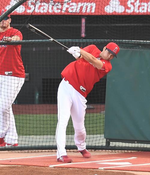 エンゼルス大谷翔平（2019年4月22日撮影）