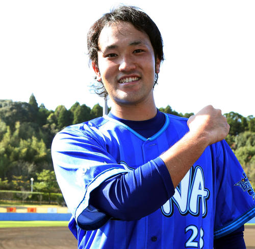 ドジャースとマイナー契約した元DeNAの北方悠誠（2014年11月22日撮影）