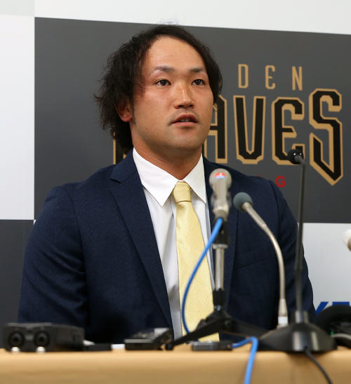 米大リーグ・ドジャースへの移籍会見を開いたBCリーグの栃木の北方（撮影・大野祥一）