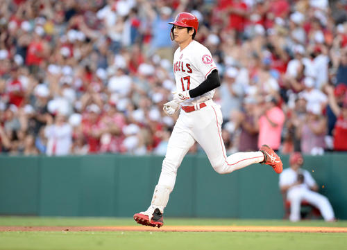 15号本塁打を放ったエンゼルス大谷（ロイター＝USA TODAY Sports）