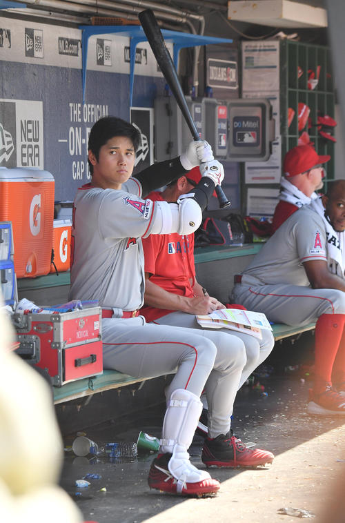 エンゼルス大谷翔平（撮影・菅敏＝2019年8月4日）