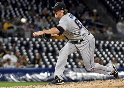 初勝利を挙げたマーリンズのモラン（AP）
