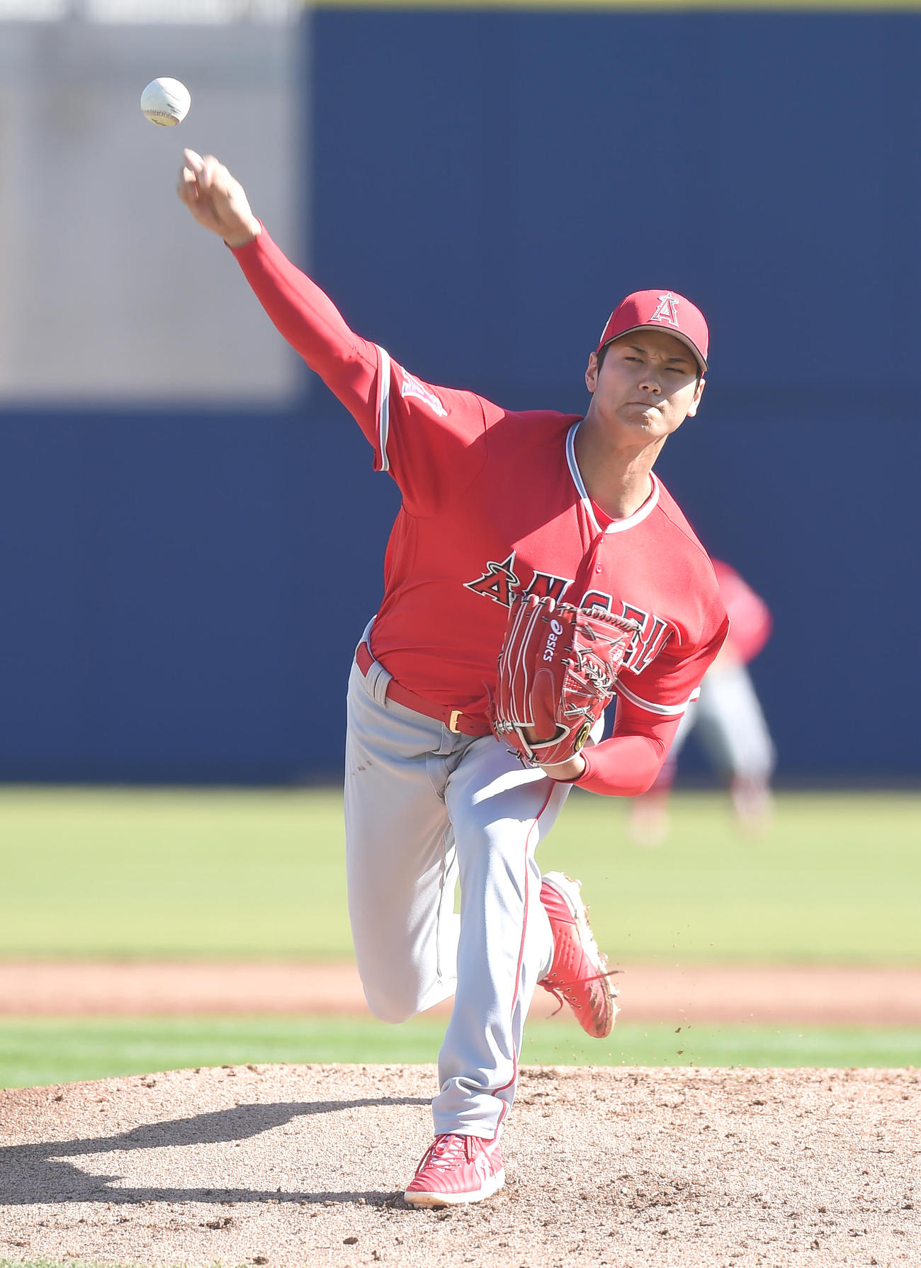 エンゼルス大谷翔平投手（18年3月2日、撮影・菅敏）