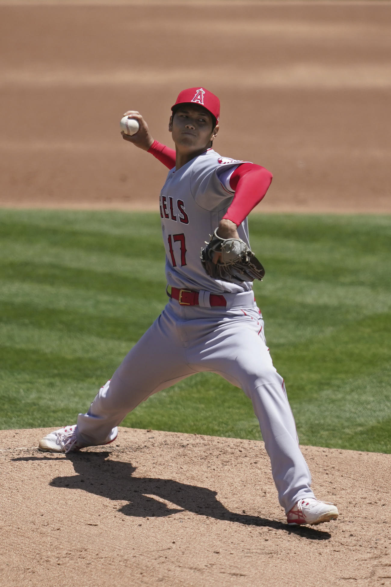 アスレチックス戦に登板した大谷（AP）