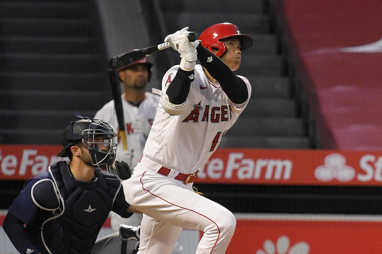 5回の第2打席で右飛に倒れた大谷（AP）