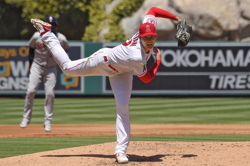 アストロズ戦に登板した大谷（AP）