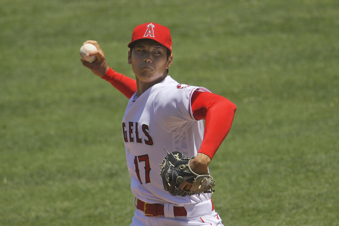アストロズ戦に登板した大谷（AP）