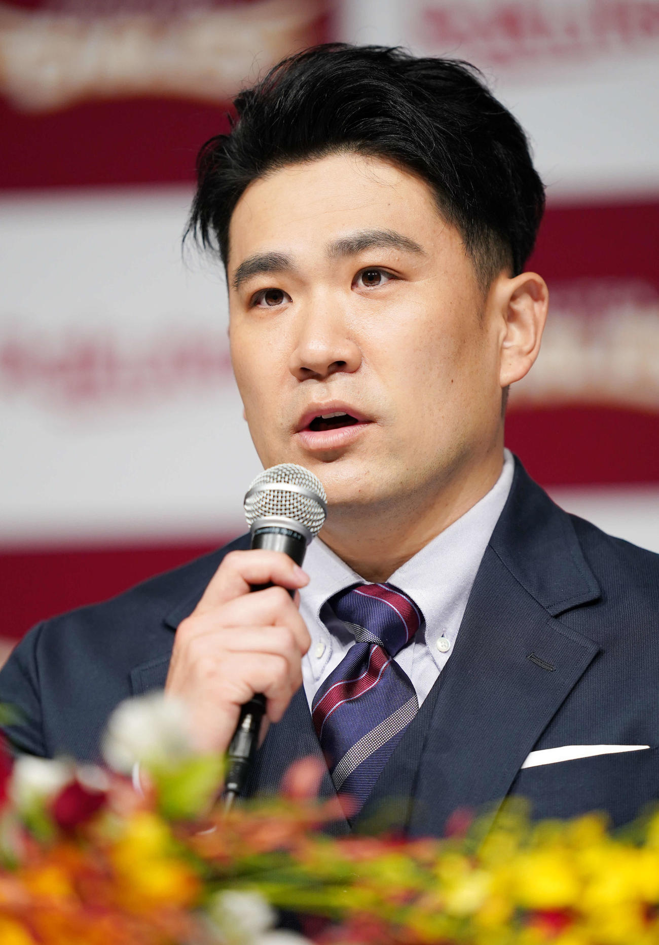 1月30日、楽天入団会見に臨む田中将大（2021年1月30日撮影）