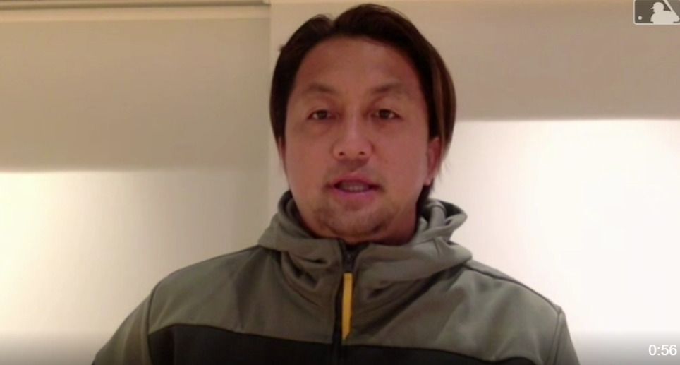 レッドソックスのオンライン入団記者会見で質問に答える沢村拓一投手