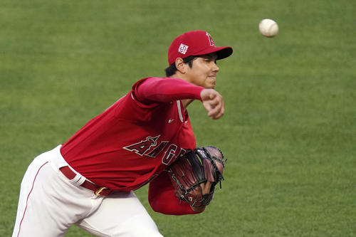 レンジャーズ戦に先発した大谷(AP)