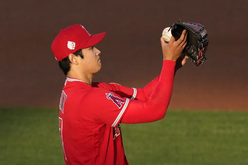 レンジャーズ戦に先発した大谷(AP)