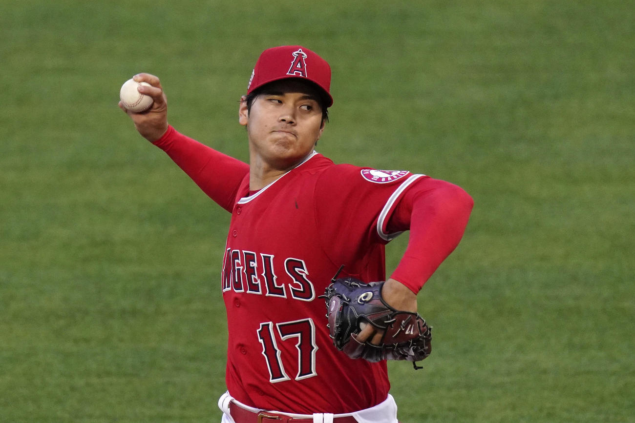 レンジャーズ戦に先発した大谷（AP）