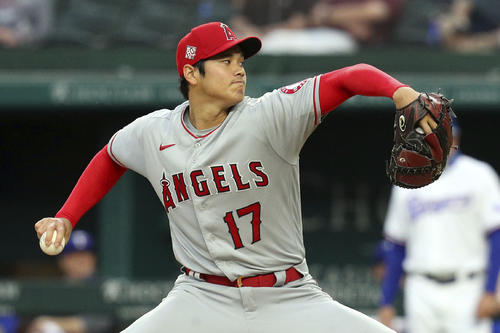レンジャーズ戦に先発した大谷（AP）