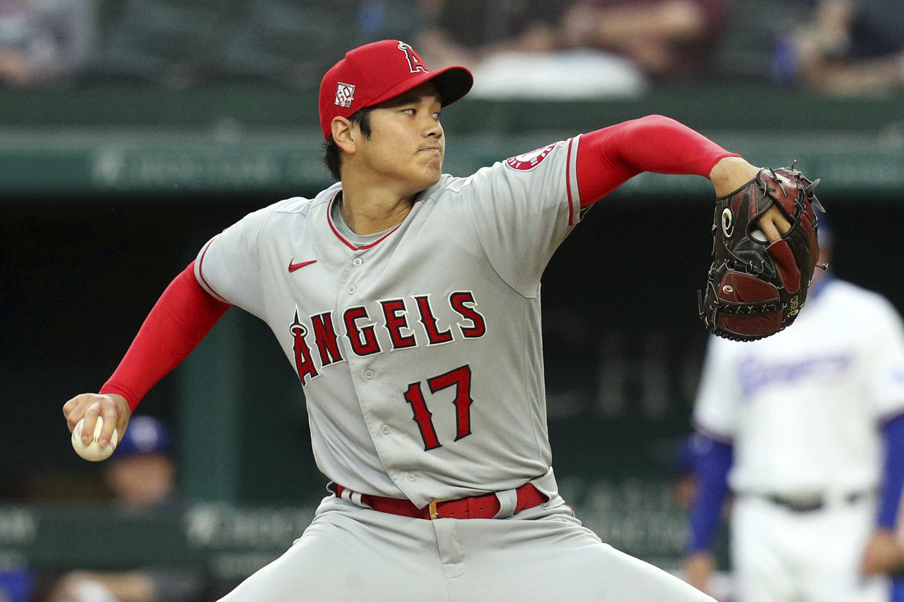 レンジャーズ戦に先発した大谷（AP）