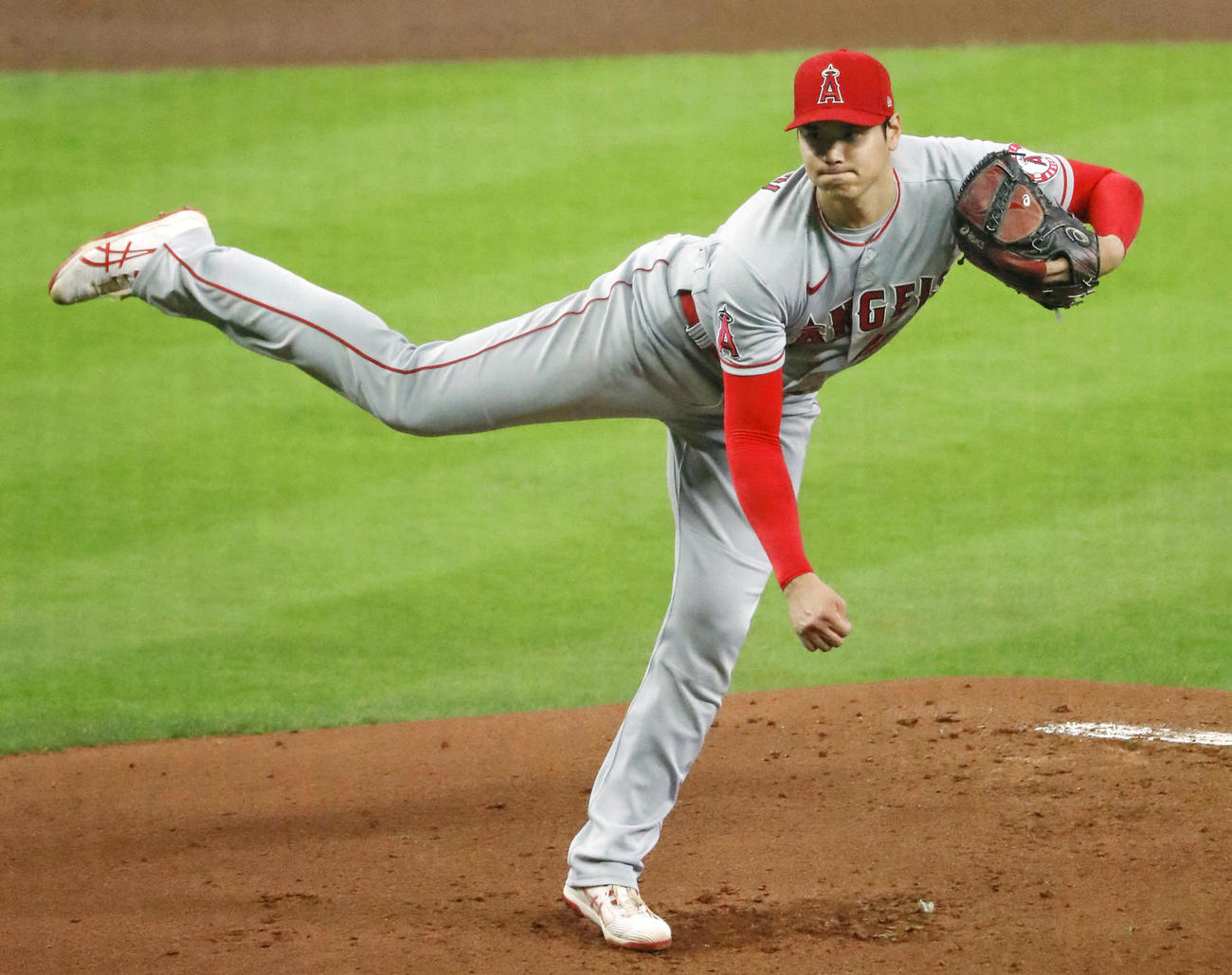 アストロズ戦に先発したエンゼルス大谷（共同）