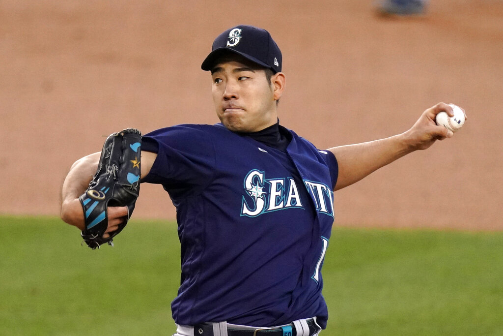 ドジャース戦に先発するマリナーズ菊池（AP）