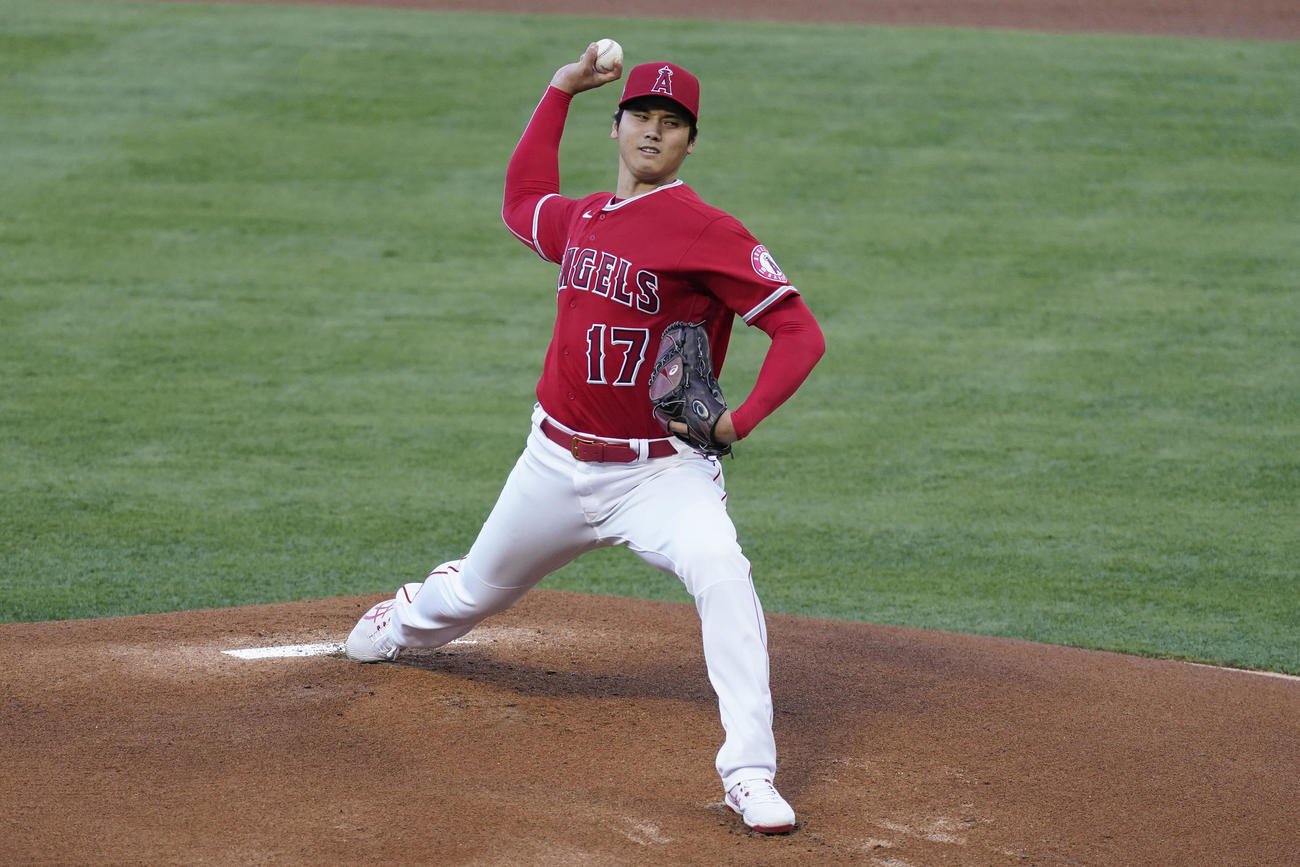 マリナーズ戦に先発した大谷（AP）