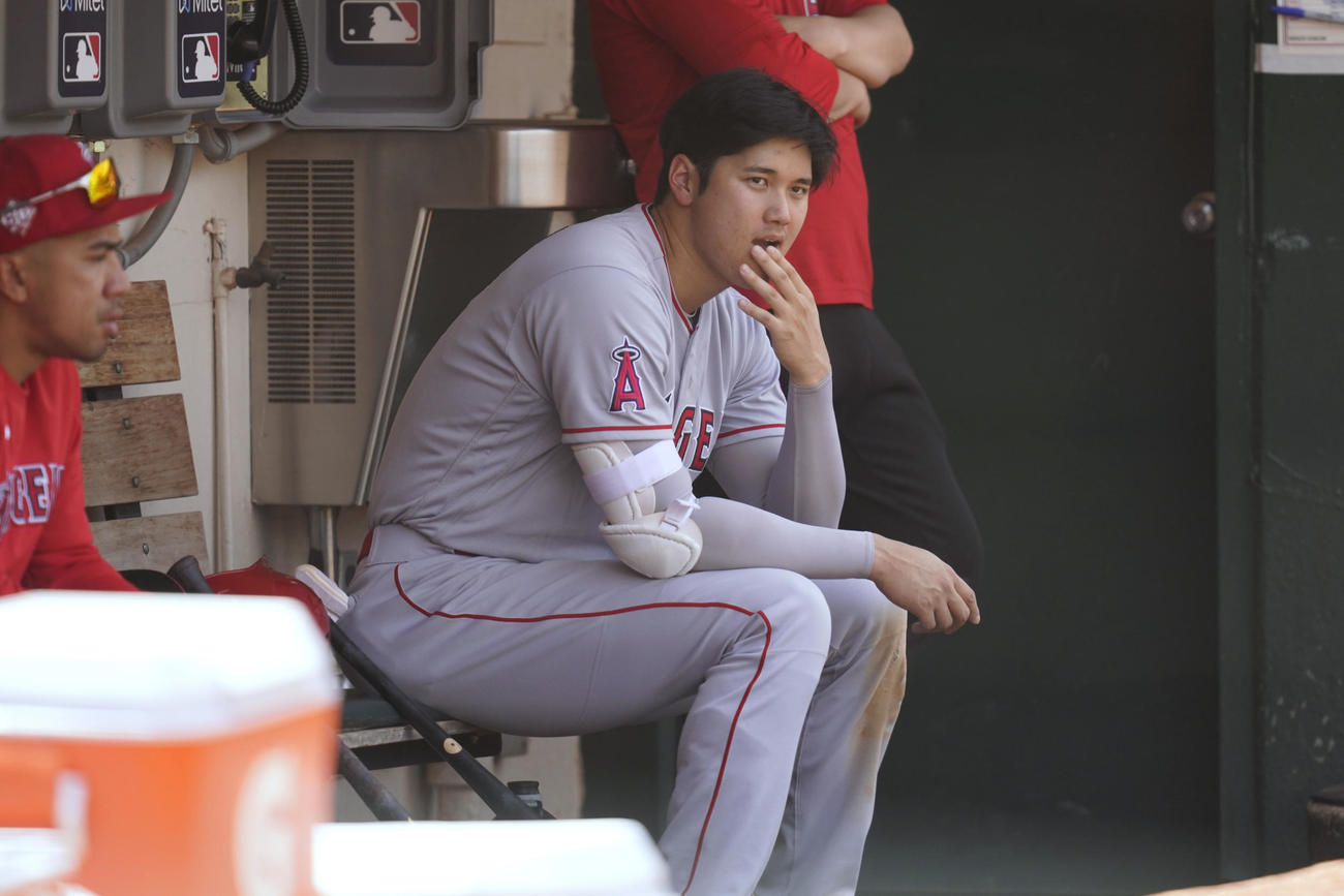 試合中、大谷はベンチで何を思う（AP）