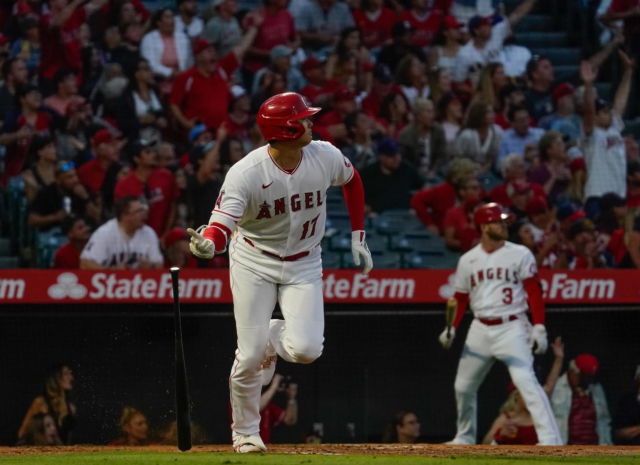 3回、左越えの2ラン本塁打を放ったエンゼルス大谷（USA　TODAY＝ロイター）