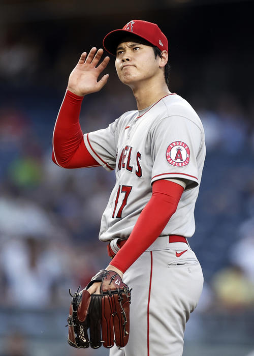 ヤンキース戦に登板した大谷（AP）