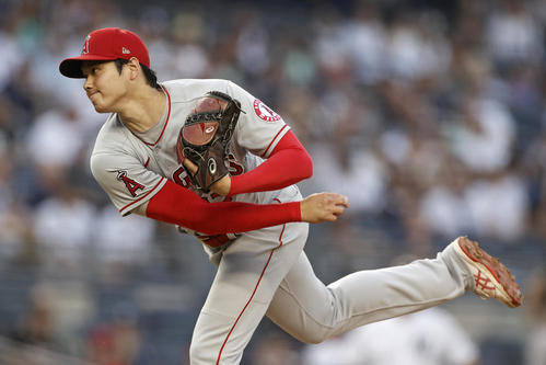 ヤンキース戦に登板した大谷（AP）