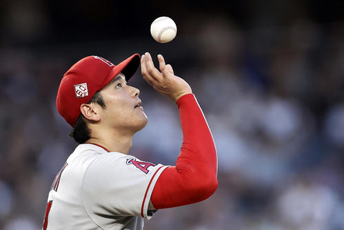 ヤンキース戦に登板した大谷（AP）