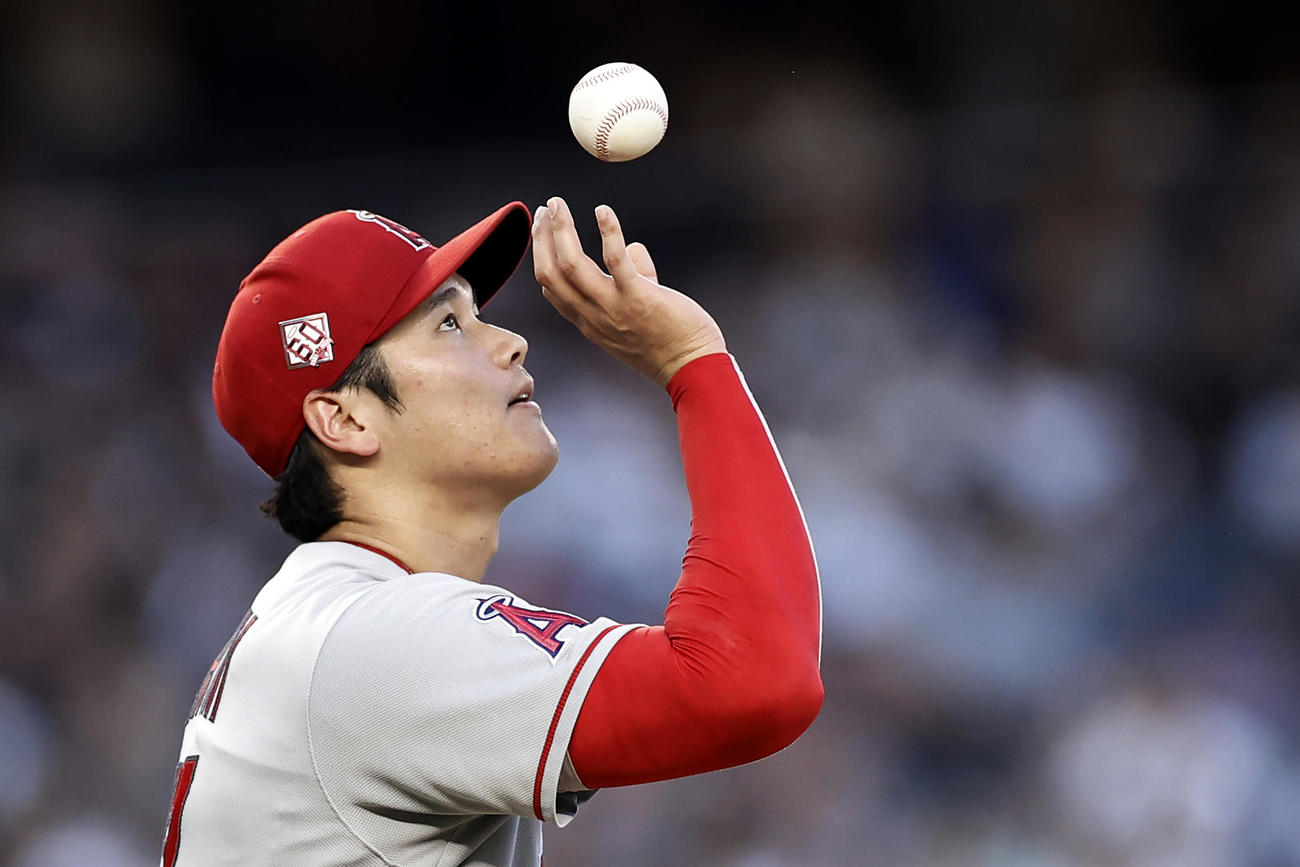 ヤンキース戦に登板した大谷（AP）