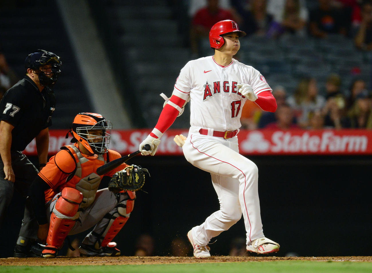 5回、二ゴロに倒れるエンゼルス大谷（USA　TODAY＝ロイター）