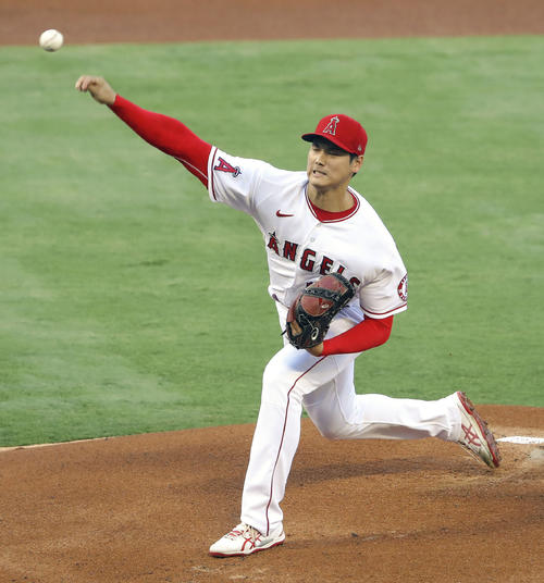 レッドソックス戦に先発登板するエンゼルス大谷（共同）