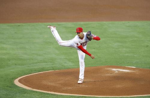レッドソックス戦に先発登板したエンゼルス・大谷＝アナハイム（共同）