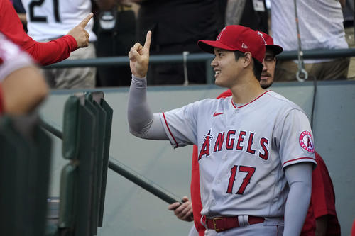 マリナーズ戦に出場した大谷(AP)