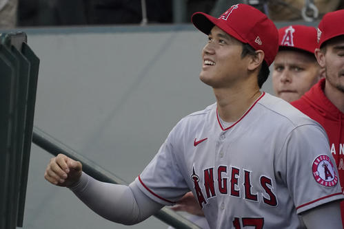 マリナーズ戦に出場した大谷(AP)