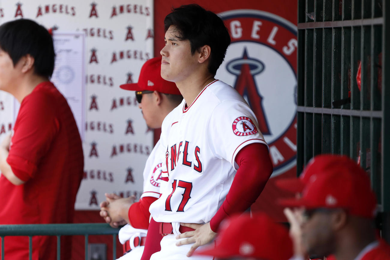 マリナーズ戦に出場した大谷（AP）