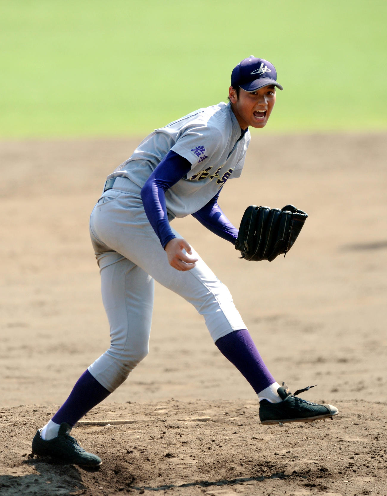 2012年7月19日、一関学院戦で160キロの直球で三振に仕留め、雄たけびを上げる花巻東・大谷
