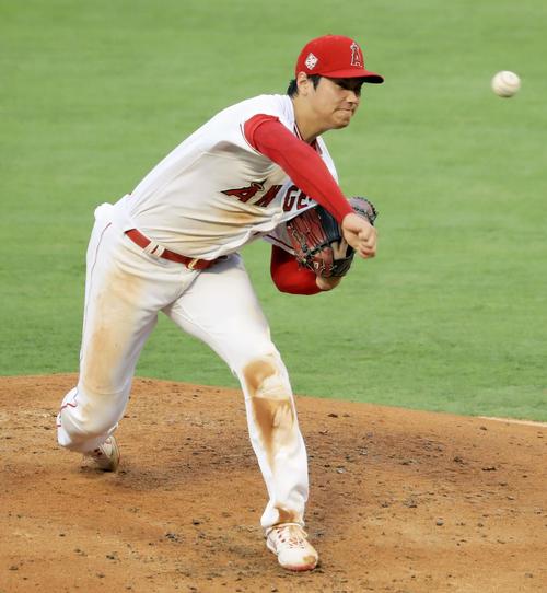 ロッキーズ戦に先発登板したエンゼルス・大谷＝アナハイム（共同）