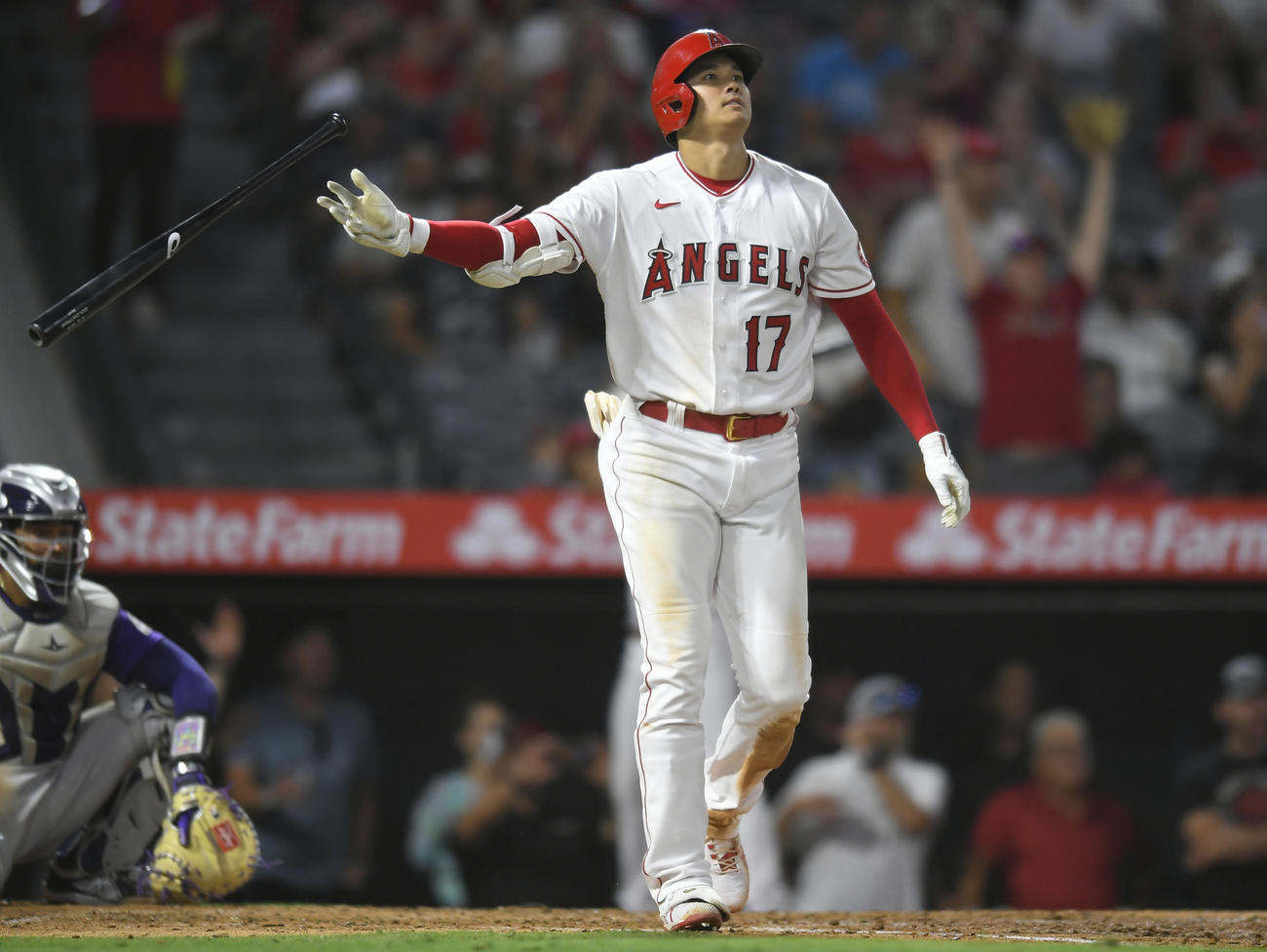 4回、37号3ランを放った大谷（AP）