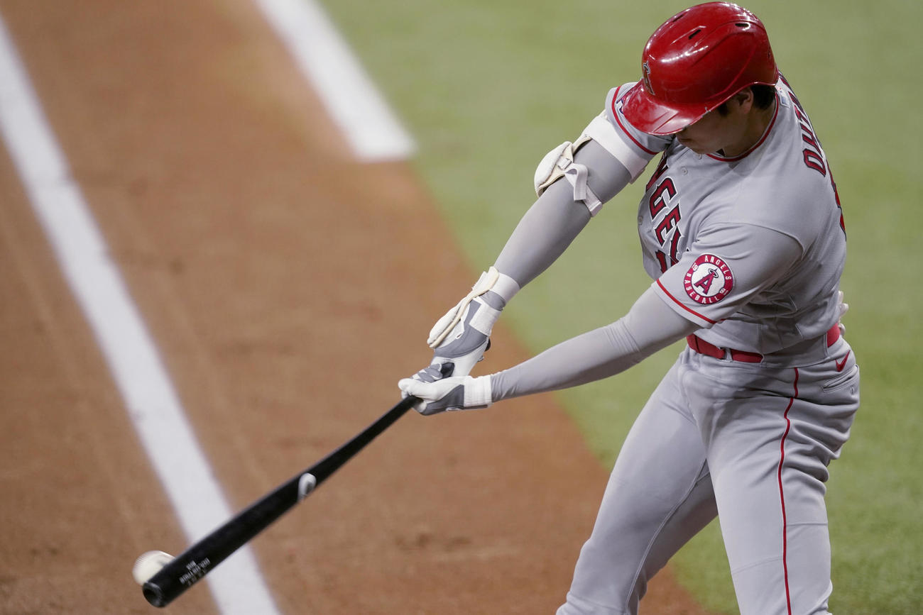 第1打席の大谷（AP）