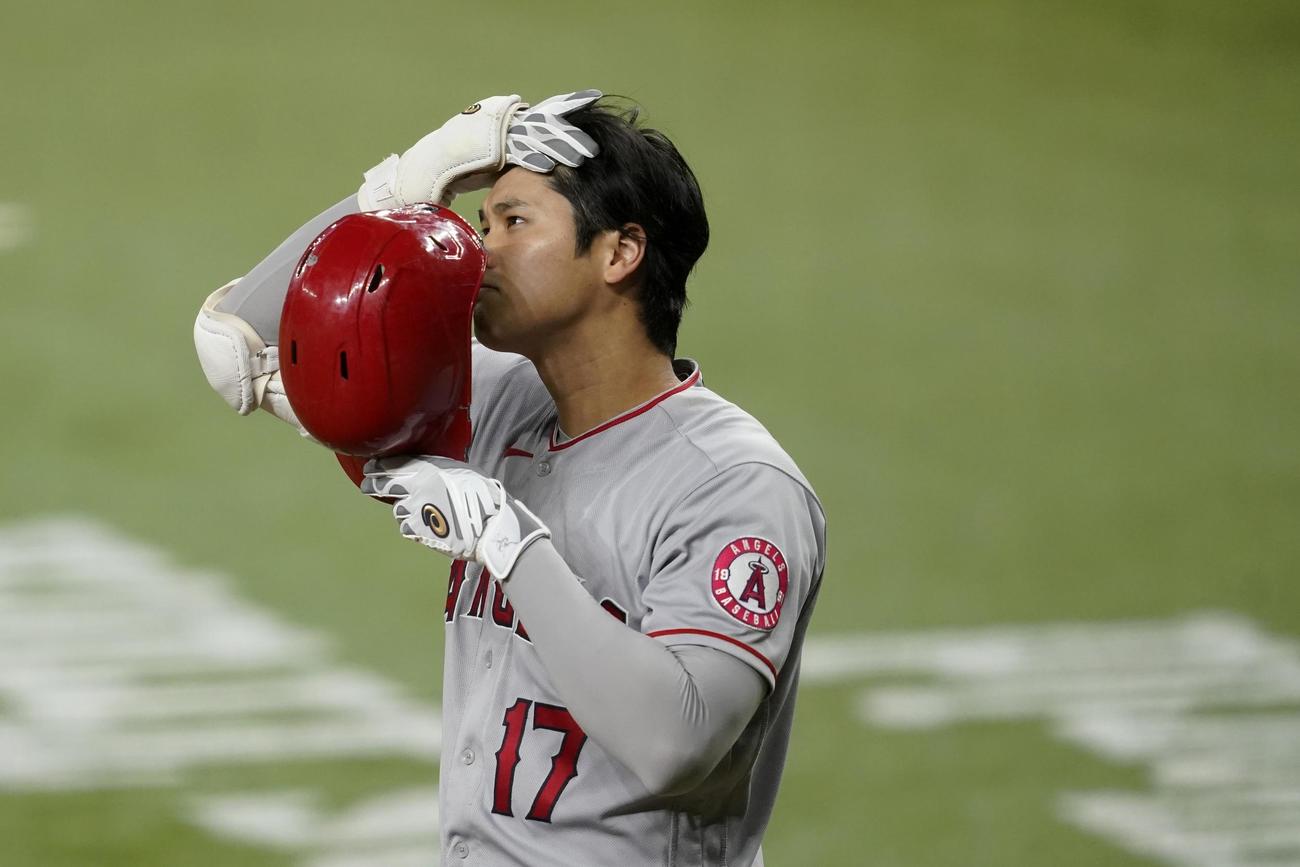 5回、第3打席の大谷（AP）