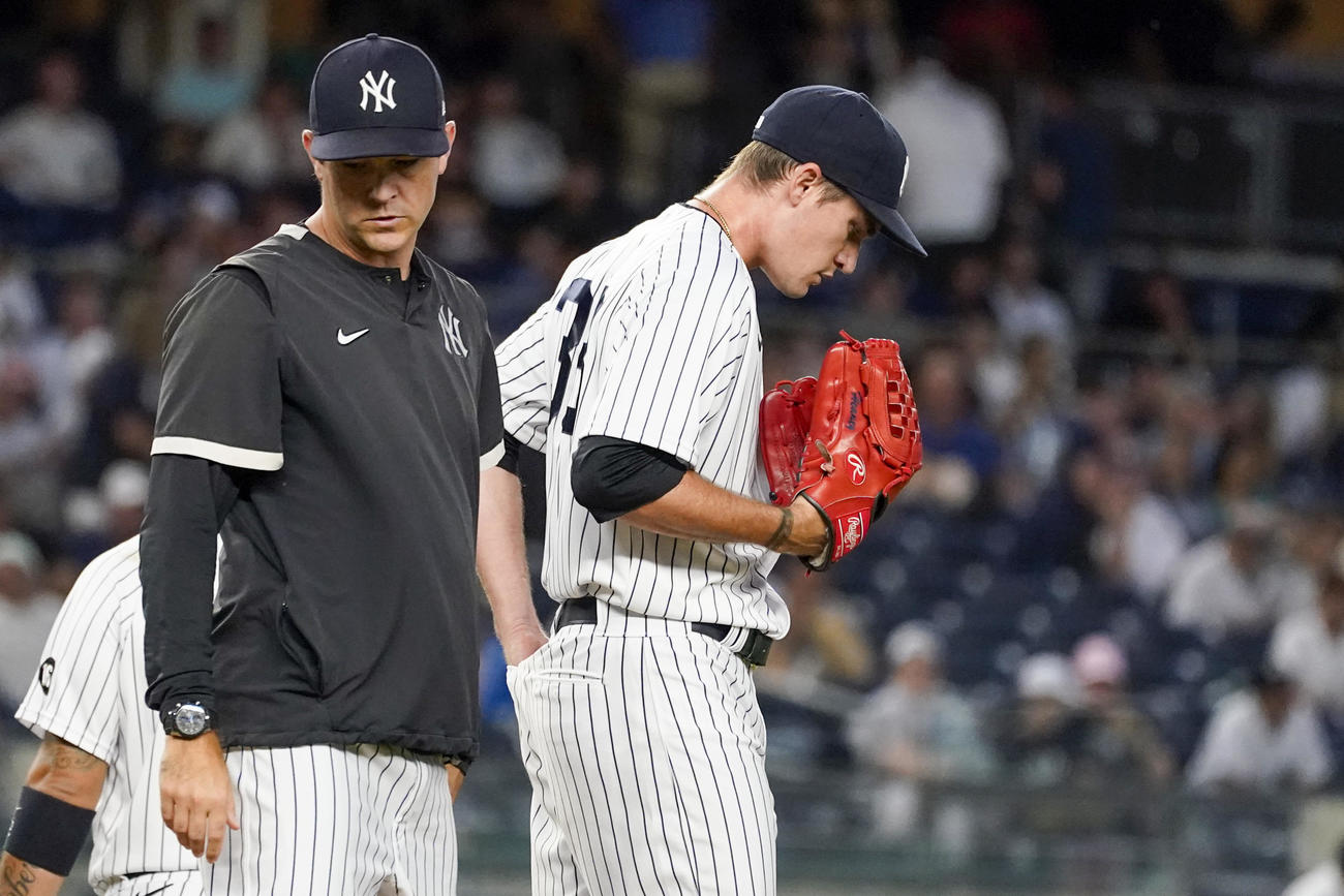 ヤンキース移籍後初登板で4本塁打を浴びたヒーニー（AP）