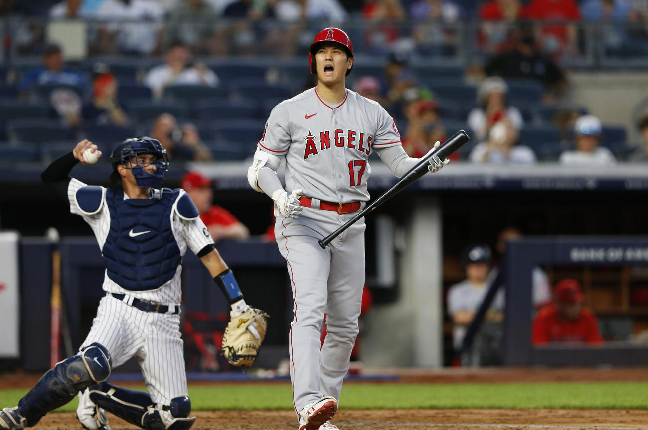 3回、第2打席の大谷（AP）