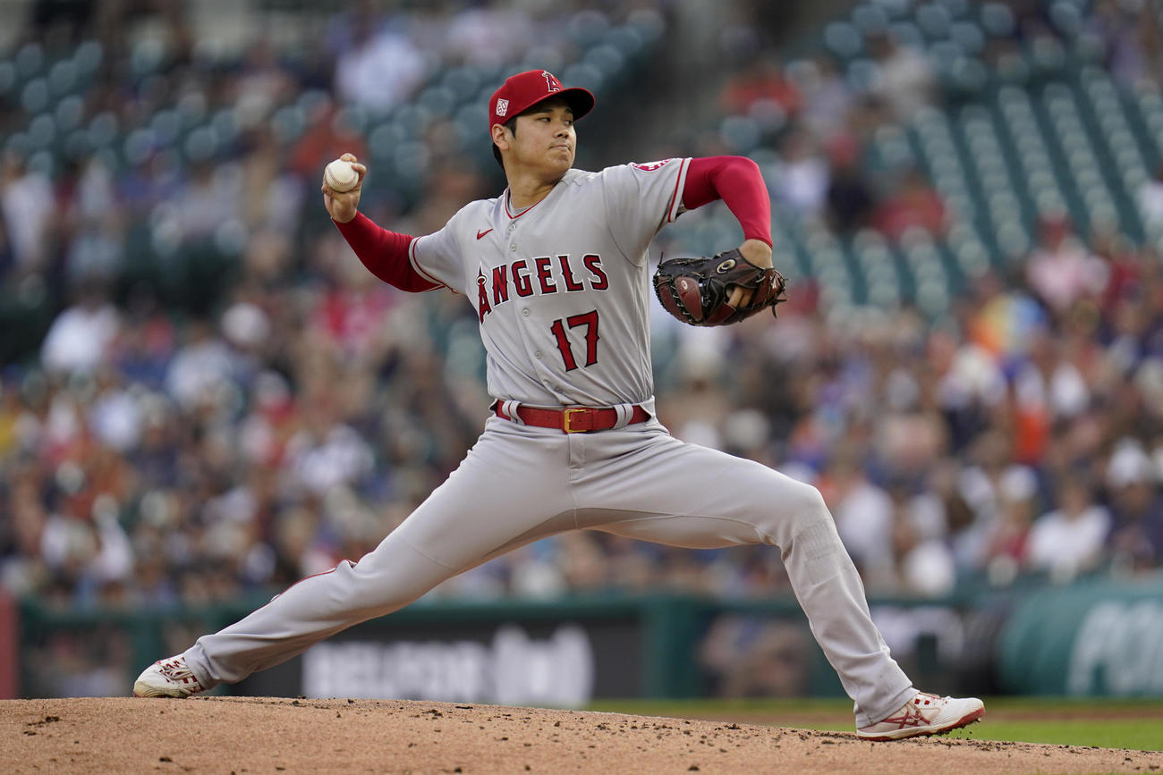 タイガース戦に先発した大谷（AP）