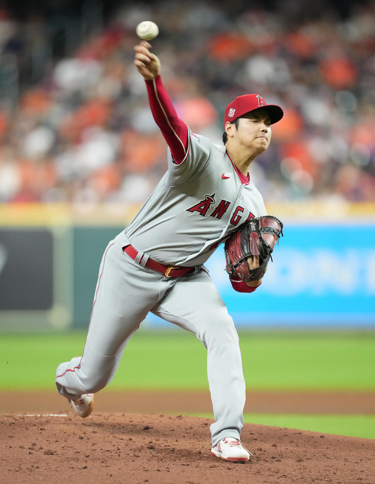 アストロズ戦に先発したエンゼルス大谷（撮影・菅敏）