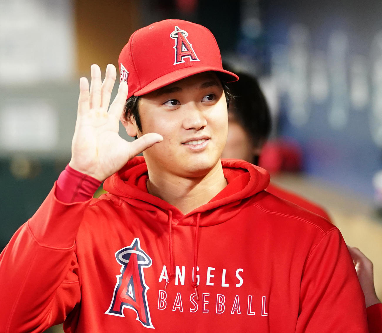 エンゼルス大谷（10月3日撮影・菅敏）