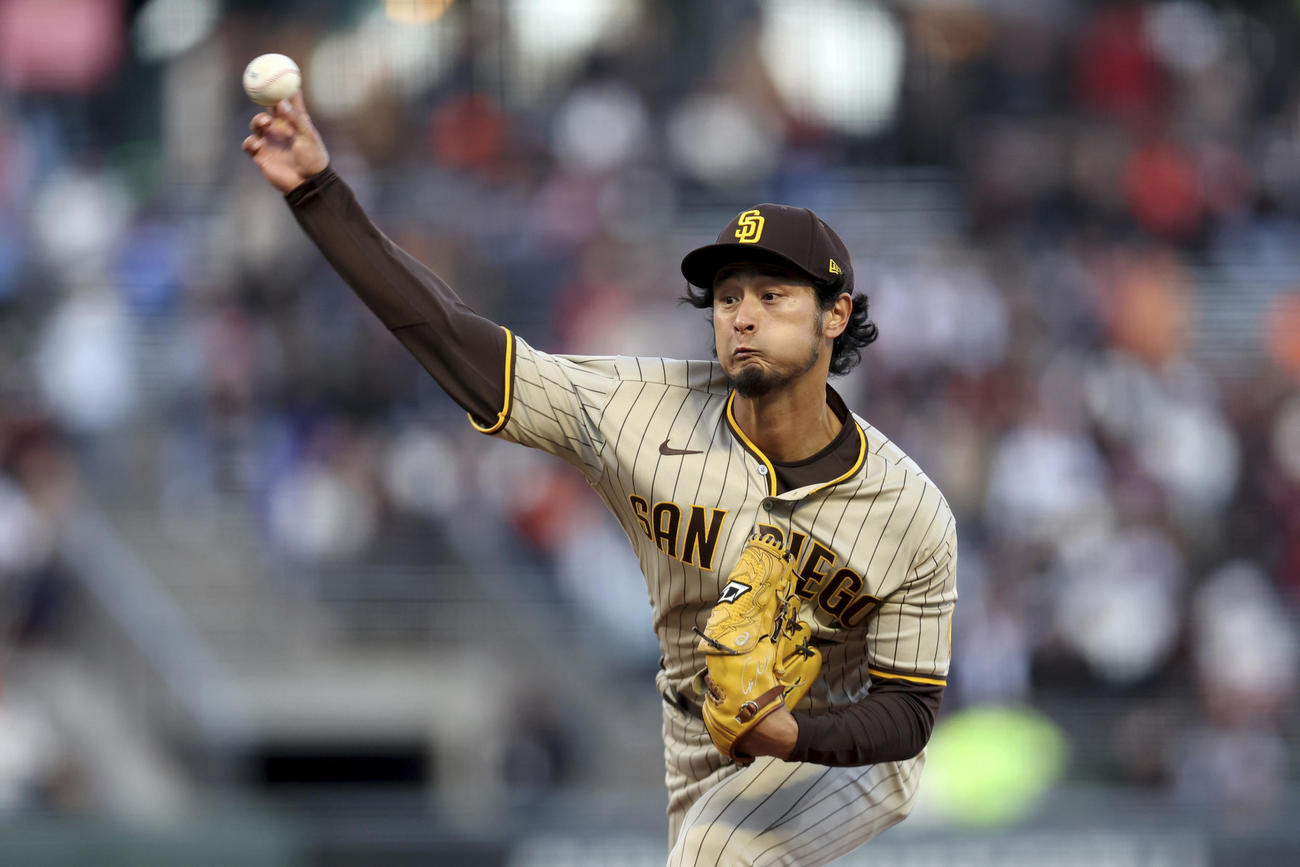 ジャイアンツ戦に登板したパドレス・ダルビッシュ有（AP）
